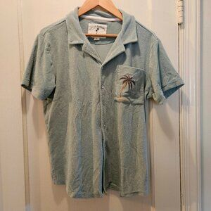 Terry Cloth Button-Down Beach Shirt